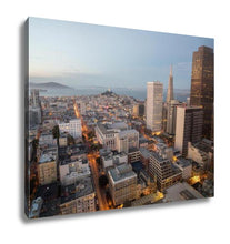 Load image into Gallery viewer, Gallery Wrapped Canvas, Aerial Views City Skyline San Francisco Bay From Downtown Dusk