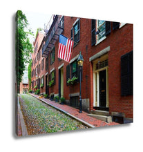 Load image into Gallery viewer, Gallery Wrapped Canvas, Acorn Street Beacon Hill Cobblestone Boston In Massachusetts USA