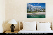 Load image into Gallery viewer, Gallery Wrapped Canvas, Aerial Miami Beach Drone Photo Taken Over Ocean
