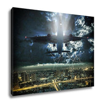 Load image into Gallery viewer, Gallery Wrapped Canvas, Airplane Passing Over Bangkok Bangkok Cityscape Business District Bangkok