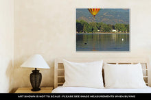 Load image into Gallery viewer, Gallery Wrapped Canvas, A Hot Air Balloon Floats Over Prospect Lake In Colorado Springs Colorado With