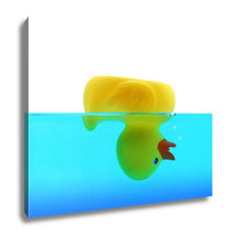 Load image into Gallery viewer, Gallery Wrapped Canvas, Drowning Duck In Blue Water