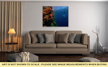 Load image into Gallery viewer, Gallery Wrapped Canvas, Freediver Descending Along The Vivid Reef Wall Red Sea Egypt