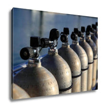 Load image into Gallery viewer, Gallery Wrapped Canvas, Row Of Compressed Air Tanks Like They Are Used During A Diving Trip