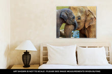 Load image into Gallery viewer, Gallery Wrapped Canvas, Elephant And Baby Elephant