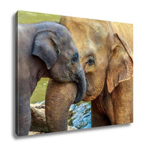 Load image into Gallery viewer, Gallery Wrapped Canvas, Elephant And Baby Elephant