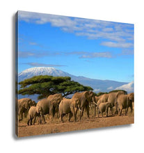 Load image into Gallery viewer, Gallery Wrapped Canvas, Kilimanjaro With Elephant Herd