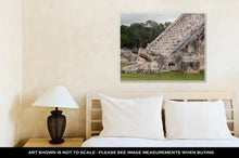 Load image into Gallery viewer, Gallery Wrapped Canvas, Serpent Head Stairway In El Castillo Pyramid Chichen Itzmexico