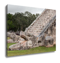Load image into Gallery viewer, Gallery Wrapped Canvas, Serpent Head Stairway In El Castillo Pyramid Chichen Itzmexico