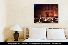 Load image into Gallery viewer, Gallery Wrapped Canvas, Treasury Khasneh Petrjordan Night Petrby Night Light 1800 Candles
