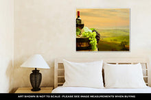 Load image into Gallery viewer, Gallery Wrapped Canvas, Red Wine With Barrel On Vineyard In Green Tuscany Italy