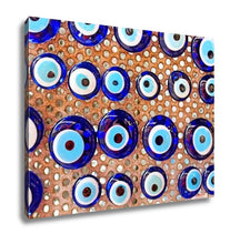 Load image into Gallery viewer, Gallery Wrapped Canvas, Group Of Traditional Turkish Amulet Evil Eye The Blue Eye Also Known As Nazar