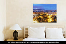 Load image into Gallery viewer, Gallery Wrapped Canvas, Barcelonskyline From Plazespanat Night