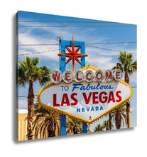 Load image into Gallery viewer, Gallery Wrapped Canvas, Welcome To Fabulous Las Vegas Sign Las Vegas Nevadusa