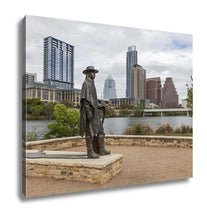 Load image into Gallery viewer, Gallery Wrapped Canvas, Status Of Stevie Ray Vaughan And Downtown Austin Texas