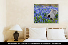 Load image into Gallery viewer, Gallery Wrapped Canvas, Austin Beautiful Texas Bluebonnets Field And Tree Stump
