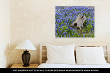 Load image into Gallery viewer, Gallery Wrapped Canvas, Austin Beautiful Texas Bluebonnets Field And Tree Stump