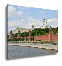 Load image into Gallery viewer, Gallery Wrapped Canvas, Kremlin Embankment Moscow View Moscow Kremlin From Moscow River