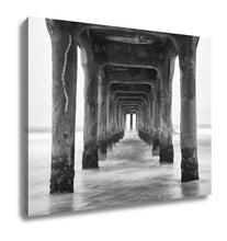 Load image into Gallery viewer, Gallery Wrapped Canvas, Under The Pier Black And White Photo Manhattan Beach California