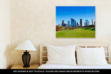 Load image into Gallery viewer, Gallery Wrapped Canvas, Houston Skyline In Sunny Day From Park Grass Of Texas USA