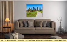 Load image into Gallery viewer, Gallery Wrapped Canvas, Houston Skyline In Sunny Day From Park Grass Of Texas USA