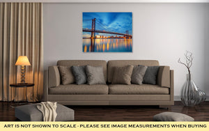 Gallery Wrapped Canvas, Ben Franklin Bridge In Philadelphiat Sunset