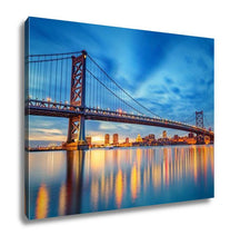 Load image into Gallery viewer, Gallery Wrapped Canvas, Ben Franklin Bridge In Philadelphiat Sunset