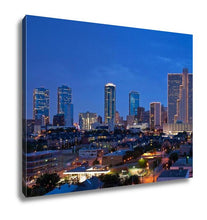 Load image into Gallery viewer, Gallery Wrapped Canvas, Dallas Fort Worth Texas At Night