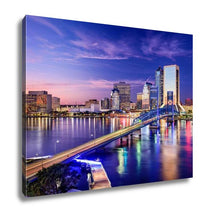 Load image into Gallery viewer, Gallery Wrapped Canvas, Jacksonville Floridusdowntown City Skyline