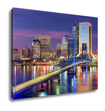 Load image into Gallery viewer, Gallery Wrapped Canvas, Jacksonville Floridusdowntown City Skyline