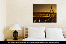 Load image into Gallery viewer, Gallery Wrapped Canvas, Boston Zakim Bridge Sunset In Bunker Hill Massachusetts USA
