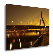 Load image into Gallery viewer, Gallery Wrapped Canvas, Boston Zakim Bridge Sunset In Bunker Hill Massachusetts USA