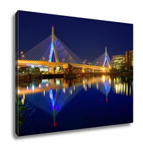 Load image into Gallery viewer, Gallery Wrapped Canvas, Boston Zakim Bridge Sunset In Bunker Hill Massachusetts USA