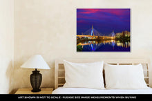 Load image into Gallery viewer, Gallery Wrapped Canvas, Boston Zakim Bridge Sunset Bunker Hill Massachusetts USA