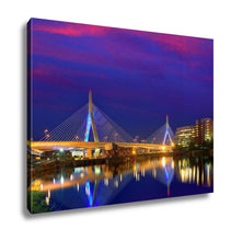 Load image into Gallery viewer, Gallery Wrapped Canvas, Boston Zakim Bridge Sunset Bunker Hill Massachusetts USA