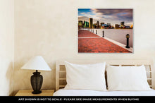 Load image into Gallery viewer, Gallery Wrapped Canvas, Long Exposure Skyline Waterfront Promenade Baltimore Maryland