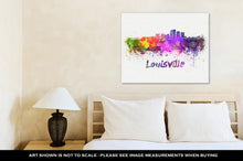 Load image into Gallery viewer, Gallery Wrapped Canvas, Louisville Skyline In Watercolor