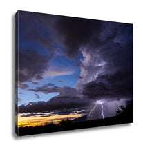 Load image into Gallery viewer, Gallery Wrapped Canvas, Summer Monsoon Lightning And Weather Over Tucson Arizona