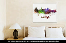 Load image into Gallery viewer, Gallery Wrapped Canvas, Raleigh Skyline In Watercolor