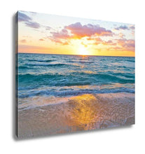 Load image into Gallery viewer, Gallery Wrapped Canvas, Sunrise And Ocean Golden Wave On Miami Beach Floridus