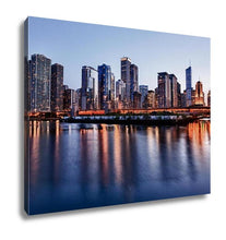Load image into Gallery viewer, Gallery Wrapped Canvas, Sunset Over Chicago From Navy Pier
