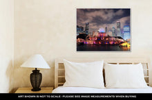 Load image into Gallery viewer, Gallery Wrapped Canvas, Chicago Skyline Skyscrapers Buckingham Fountain Grant Park Night