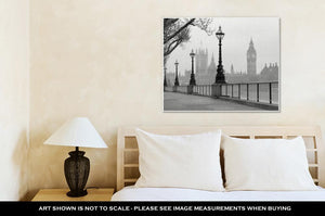 Gallery Wrapped Canvas, Big Ben Houses Of Parliament Black And White Photo