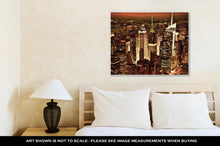Load image into Gallery viewer, Gallery Wrapped Canvas, New York Sunset Skyline Taken From The Empire State Building Gold Filter