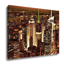 Load image into Gallery viewer, Gallery Wrapped Canvas, New York Sunset Skyline Taken From The Empire State Building Gold Filter