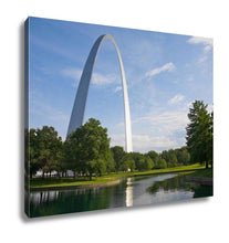 Load image into Gallery viewer, Gallery Wrapped Canvas, Jefferson Memorial St Louis Arch And Reflection