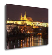 Load image into Gallery viewer, Gallery Wrapped Canvas, Prague Castle Charles Bridge Little Quarter Night Prague Czech