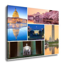 Load image into Gallery viewer, Gallery Wrapped Canvas, Washington Dc Famous Landmarks Picture Collage
