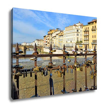 Load image into Gallery viewer, Gallery Wrapped Canvas, Padlocks On Ponte Vecchio Symbolizing Everlasting Love Florence