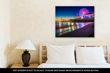 Load image into Gallery viewer, Gallery Wrapped Canvas, The Santa Monica Pier At Night In Santa Monica California
